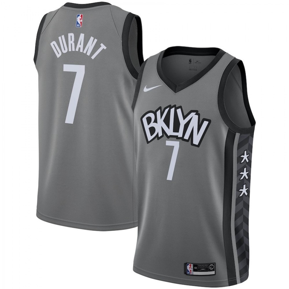 Men's Brooklyn Nets Kevin Durant #7 Gray 2020/21 Swingman Jersey - Statement Edition-Pro Kit Vault | Brand New 26/27 Sports Jerseys